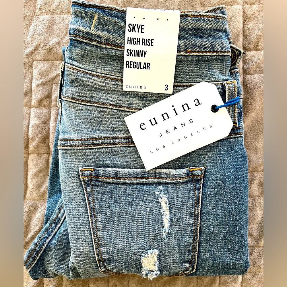 Eunina distressed straight leg jeans